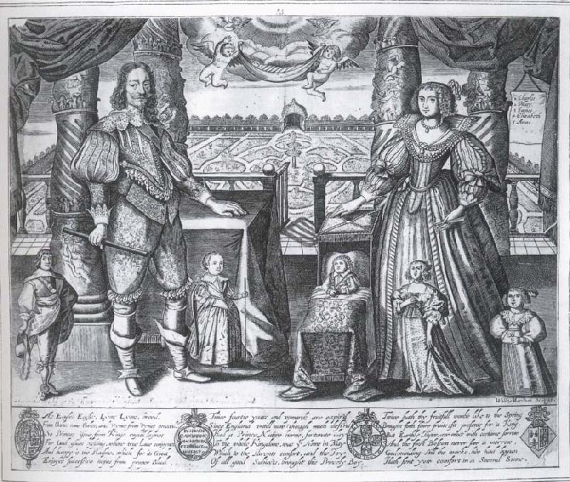 unknow artist Charles i and Henrietta Maria and their children